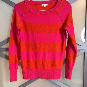 Caslon Striped Pink and Orange Women's Angora Blend Sweater